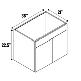 Blanco Gloss - Hanging Drawer Sink Base Cabinet - 36"W x 22.5"H x 21"D - Frameless Cabinet