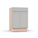 Liberty Shaker Ashen - 24 Inch Vanity Sink Base Cabinet - 24" Width x 34.5" Height x 21" Depth