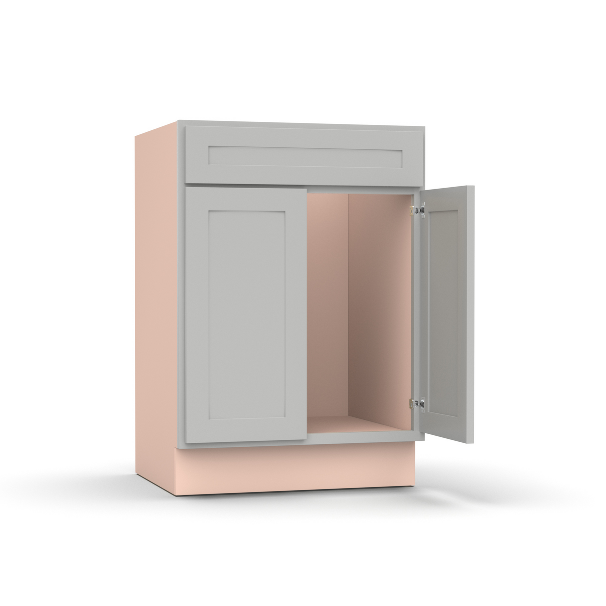 Liberty Shaker Ashen - 24 Inch Vanity Sink Base Cabinet - 24" Width x 34.5" Height x 21" Depth