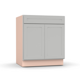 Liberty Shaker Ashen - 30 Inch Vanity Sink Base Cabinet - 30" Width x 34.5" Height x 21" Depth