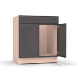 Liberty Shaker Grey - 30 Inch Vanity Sink Base Cabinet - 30" Width x 34.5" Height x 21" Depth