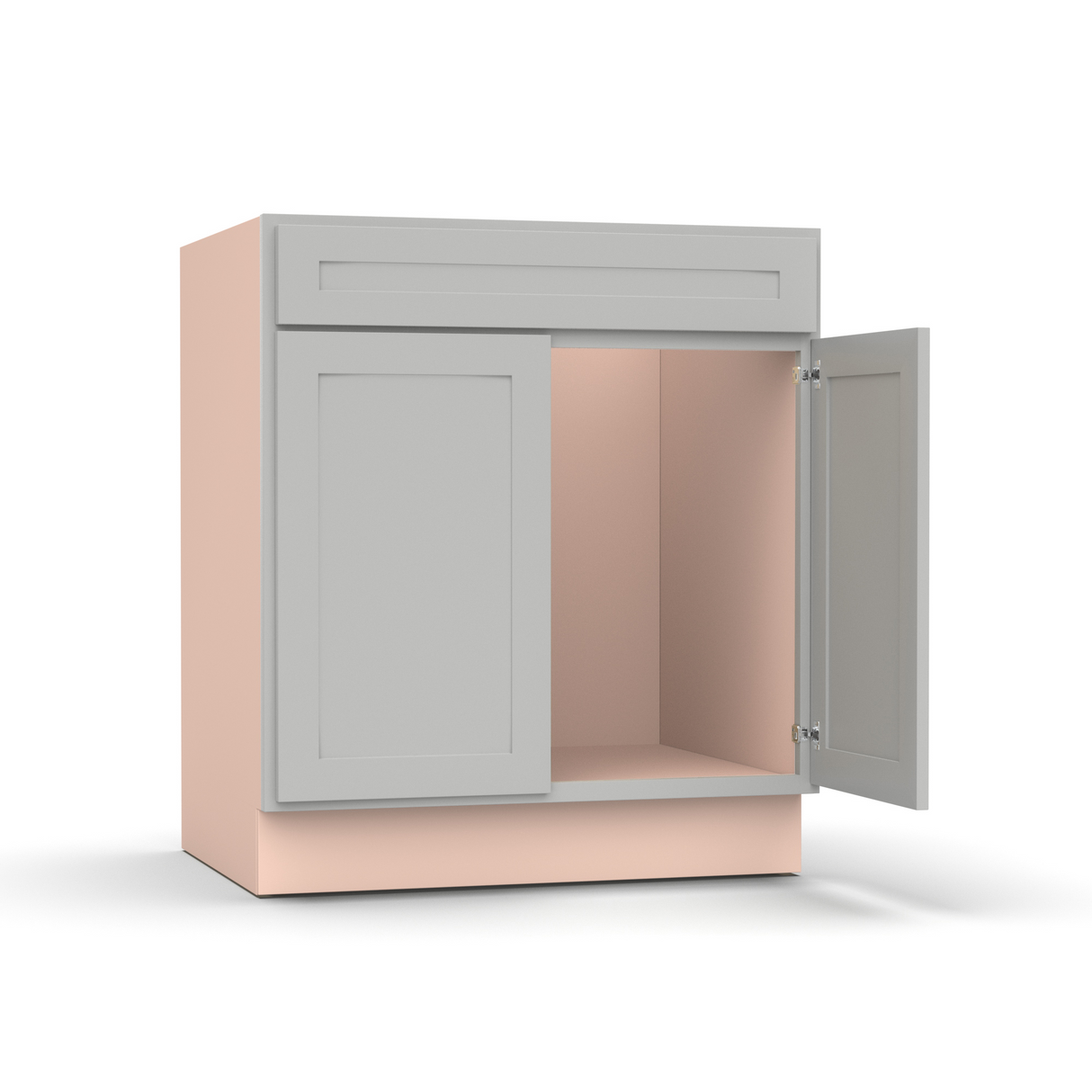 Liberty Shaker Ashen - 30 Inch Vanity Sink Base Cabinet - 30" Width x 34.5" Height x 21" Depth