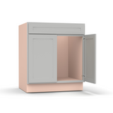 Liberty Shaker Ashen - 30 Inch Vanity Sink Base Cabinet - 30" Width x 34.5" Height x 21" Depth