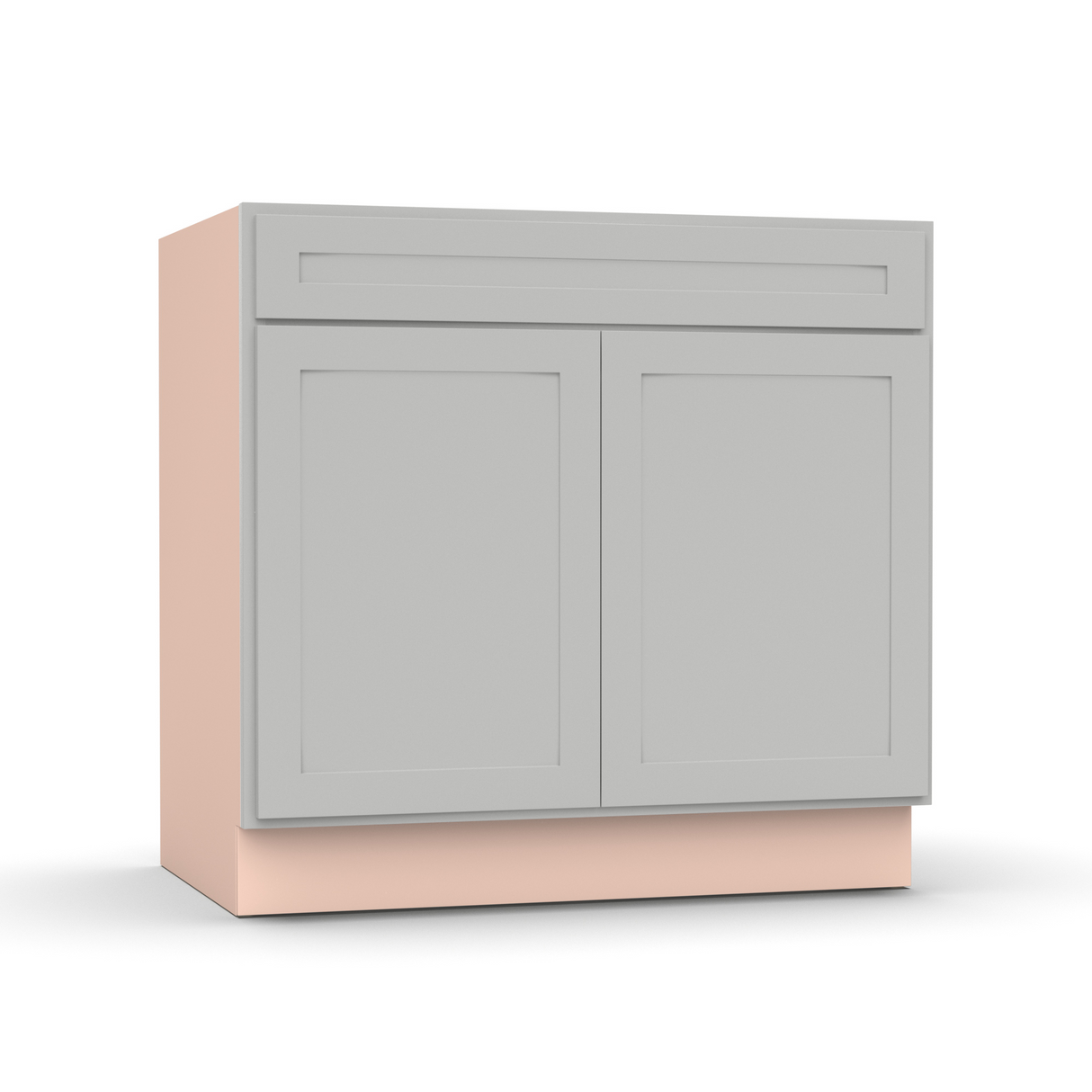 Liberty Shaker Ashen - 36 Inch Vanity Sink Base Cabinet - 36" Width x 34.5" Height x 21" Depth