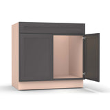 Liberty Shaker Grey - 36 Inch Vanity Sink Base Cabinet - 36" Width x 34.5" Height x 21" Depth