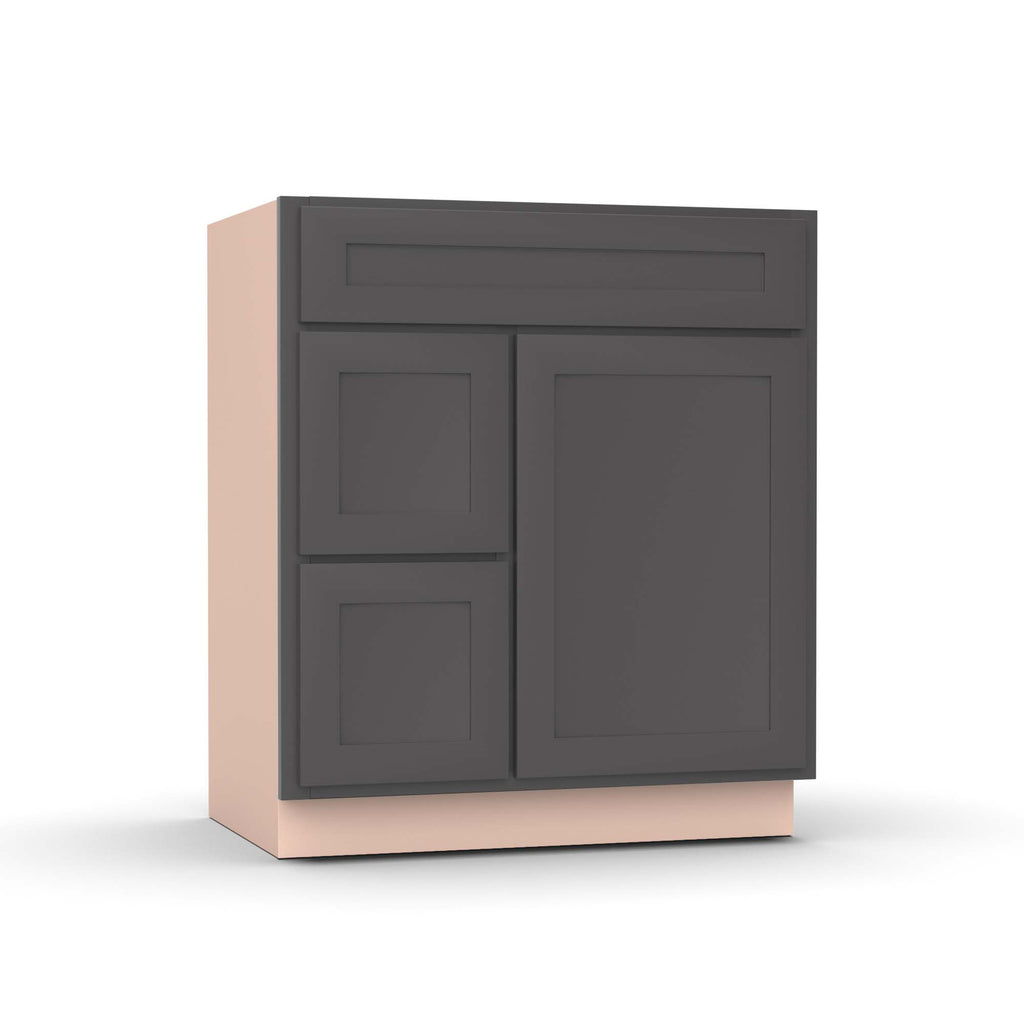 Liberty Shaker Grey - 30 Inch Vanity Sink Drawer Base Cabinet - 30