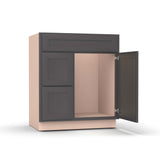 Liberty Shaker Grey - 30 Inch Vanity Sink Drawer Base Cabinet - 30" Width x 34.5" Height x 21" Depth
