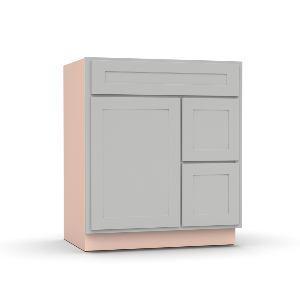 Liberty Shaker Ashen - 30 Inch Vanity Sink Drawer Base Cabinet - 30