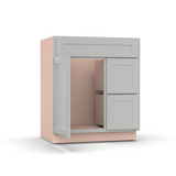 Liberty Shaker Ashen - 30 Inch Vanity Sink Drawer Base Cabinet - 30" Width x 34.5" Height x 21" Depth