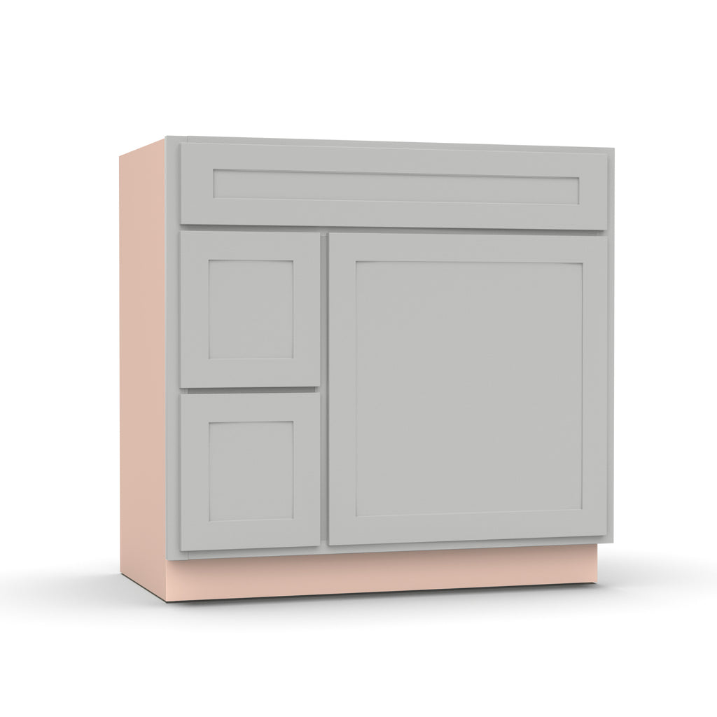 Liberty Shaker Ashen - 36 Inch Vanity Sink Drawer Base Cabinet - 36