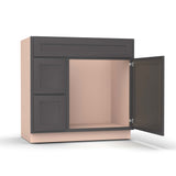Liberty Shaker Grey - 36 Inch Vanity Sink Drawer Base Cabinet - 36" Width x 34.5" Height x 21" Depth
