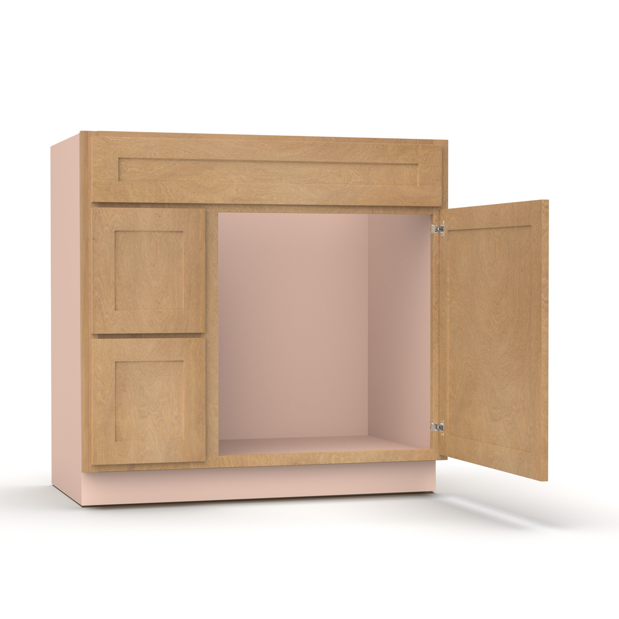 Liberty Shaker Karamel - 36 Inch Vanity Sink Drawer Base Cabinet - 36" Width x 34.5" Height x 21" Depth