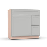 Liberty Shaker Ashen - 36 Inch Vanity Sink Drawer Base Cabinet - 36" Width x 34.5" Height x 21" Depth