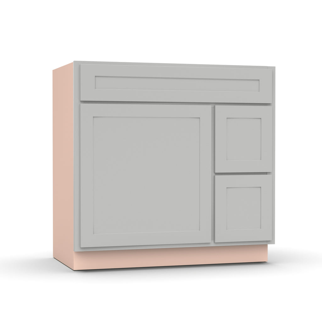 Liberty Shaker Ashen - 36 Inch Vanity Sink Drawer Base Cabinet - 36