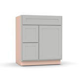 Liberty Shaker Ashen - 30 Inch Vanity Sink Drawer Base Cabinet - 30" Width x 34.5" Height x 21" Depth
