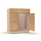 Liberty Shaker Karamel - 30 Inch Vanity Sink Drawer Base Cabinet - 30" Width x 34.5" Height x 21" Depth
