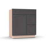 Liberty Shaker Grey - 30 Inch Vanity Sink Drawer Base Cabinet - 30" Width x 34.5" Height x 21" Depth
