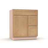Liberty Shaker Karamel - 30 Inch Vanity Sink Drawer Base Cabinet - 30" Width x 34.5" Height x 21" Depth