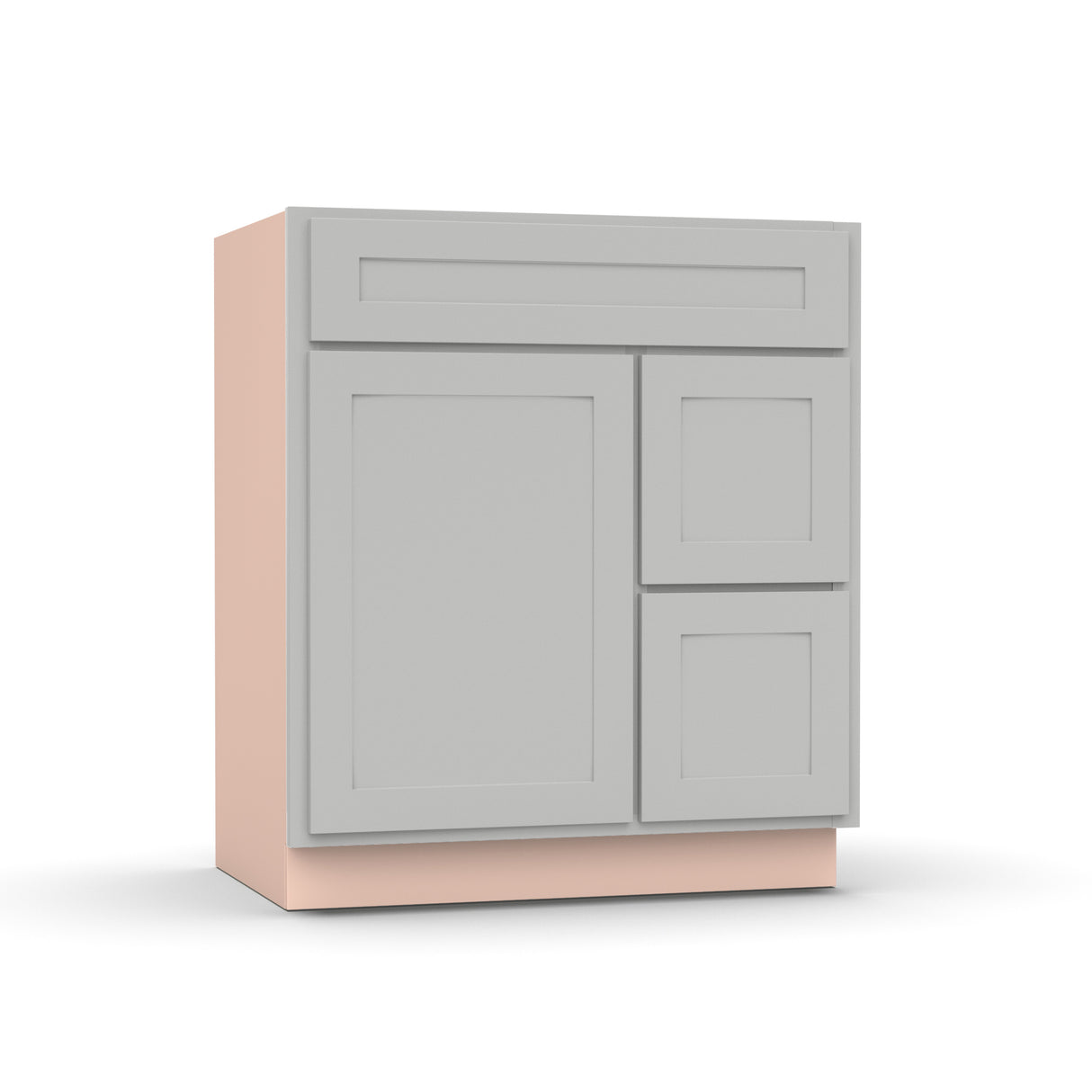 Liberty Shaker Ashen - 30 Inch Vanity Sink Drawer Base Cabinet - 30" Width x 34.5" Height x 21" Depth