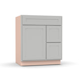 Liberty Shaker Ashen - 30 Inch Vanity Sink Drawer Base Cabinet - 30" Width x 34.5" Height x 21" Depth