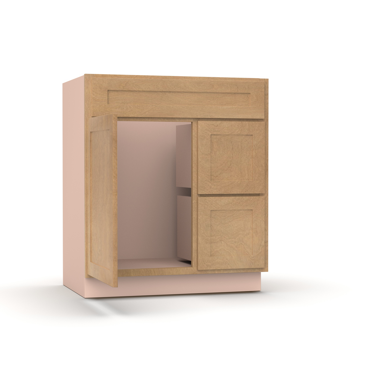 Liberty Shaker Karamel - 30 Inch Vanity Sink Drawer Base Cabinet - 30" Width x 34.5" Height x 21" Depth