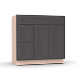 Liberty Shaker Grey - 36 Inch Vanity Sink Drawer Base Cabinet - 36" Width x 34.5" Height x 21" Depth