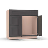Liberty Shaker Grey - 36 Inch Vanity Sink Drawer Base Cabinet - 36" Width x 34.5" Height x 21" Depth