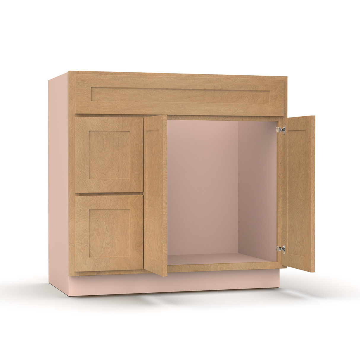 Liberty Shaker Karamel - 36 Inch Vanity Sink Drawer Base Cabinet - 36" Width x 34.5" Height x 21" Depth