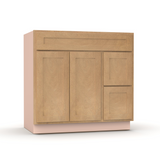 Liberty Shaker Karamel - 36 Inch Vanity Sink Drawer Base Cabinet - 36" Width x 34.5" Height x 21" Depth