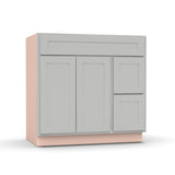 Liberty Shaker Ashen - 36 Inch Vanity Sink Drawer Base Cabinet - 36" Width x 34.5" Height x 21" Depth