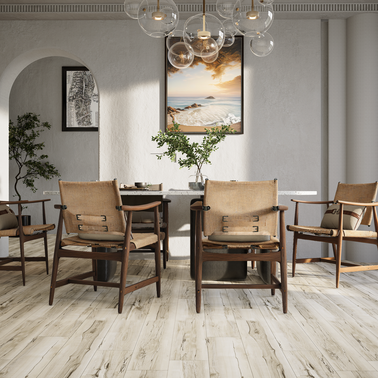 Luxury Vinyl Plank Flooring, Vermont Maple, 7" x 48" x 5.5mm, 20 mil Wear Layer- Versailles Collection