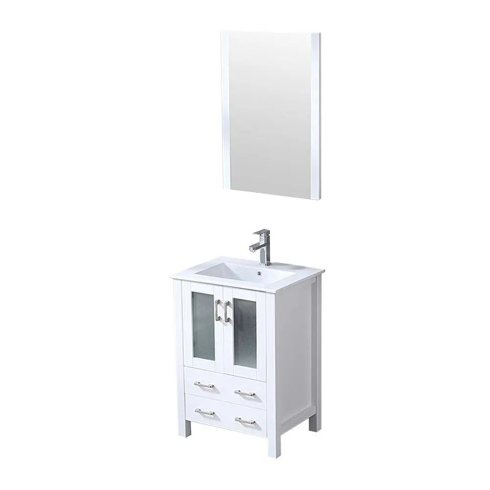Volez 24 White Single Vanity with Integrated Sink Top