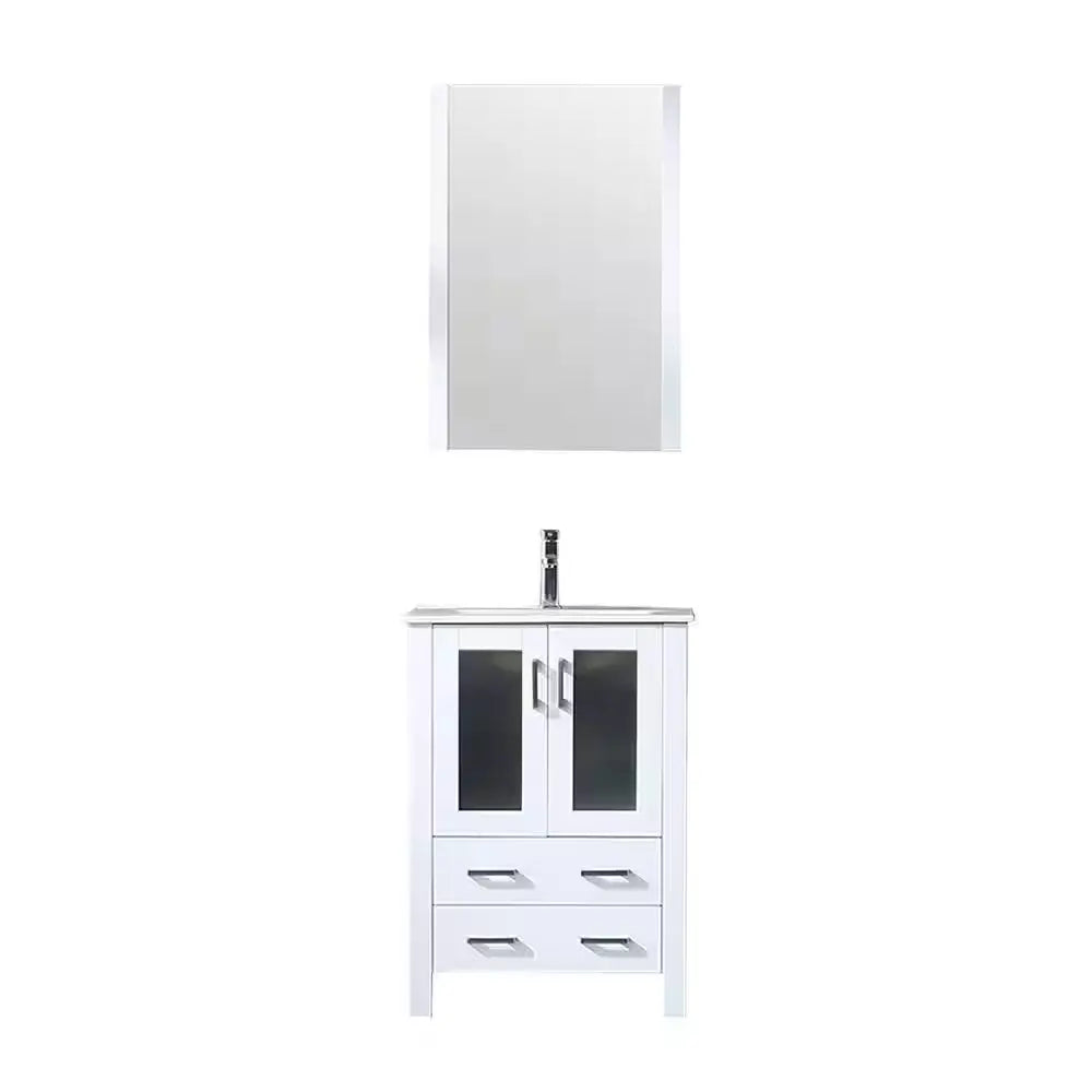 Volez 24 White Single Vanity with Integrated Square Sink