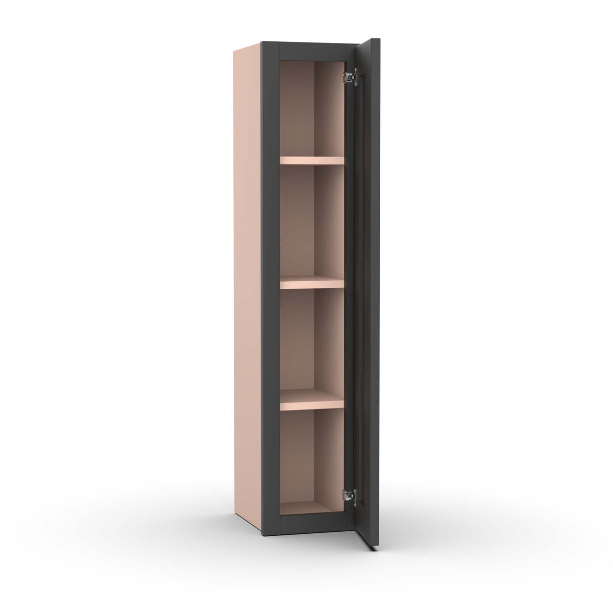 Liberty Shaker Grey - 9 Inch Height Single Door Wall Cabinet - 09" Width x 42" Height x 12" Depth