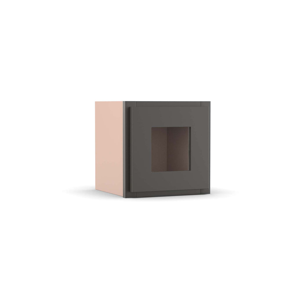 Liberty Shaker Grey - 12 Inch Single Glass Door Wall Cabinet - 12