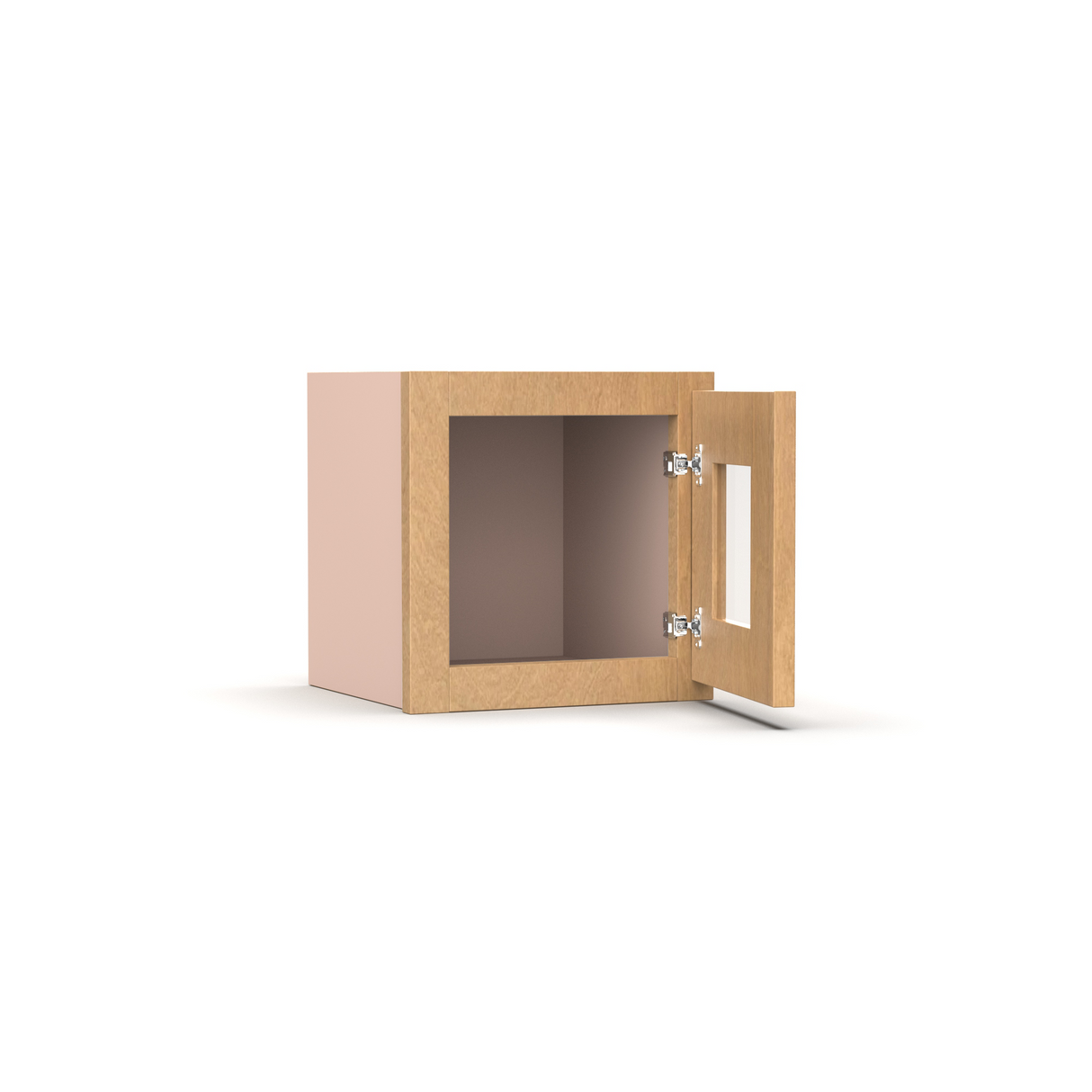 Liberty Shaker Karamel - 12 Inch Single Glass Door Wall Cabinet - 12" Width x 12" Height x 12" Depth