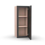 Liberty Shaker Grey - 12 Inch Height Single Door Wall Cabinet - 12" Width x 30" Height x 12" Depth