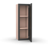 Liberty Shaker Grey - 12 Inch Height Single Door Wall Cabinet - 12" Width x 36" Height x 12" Depth