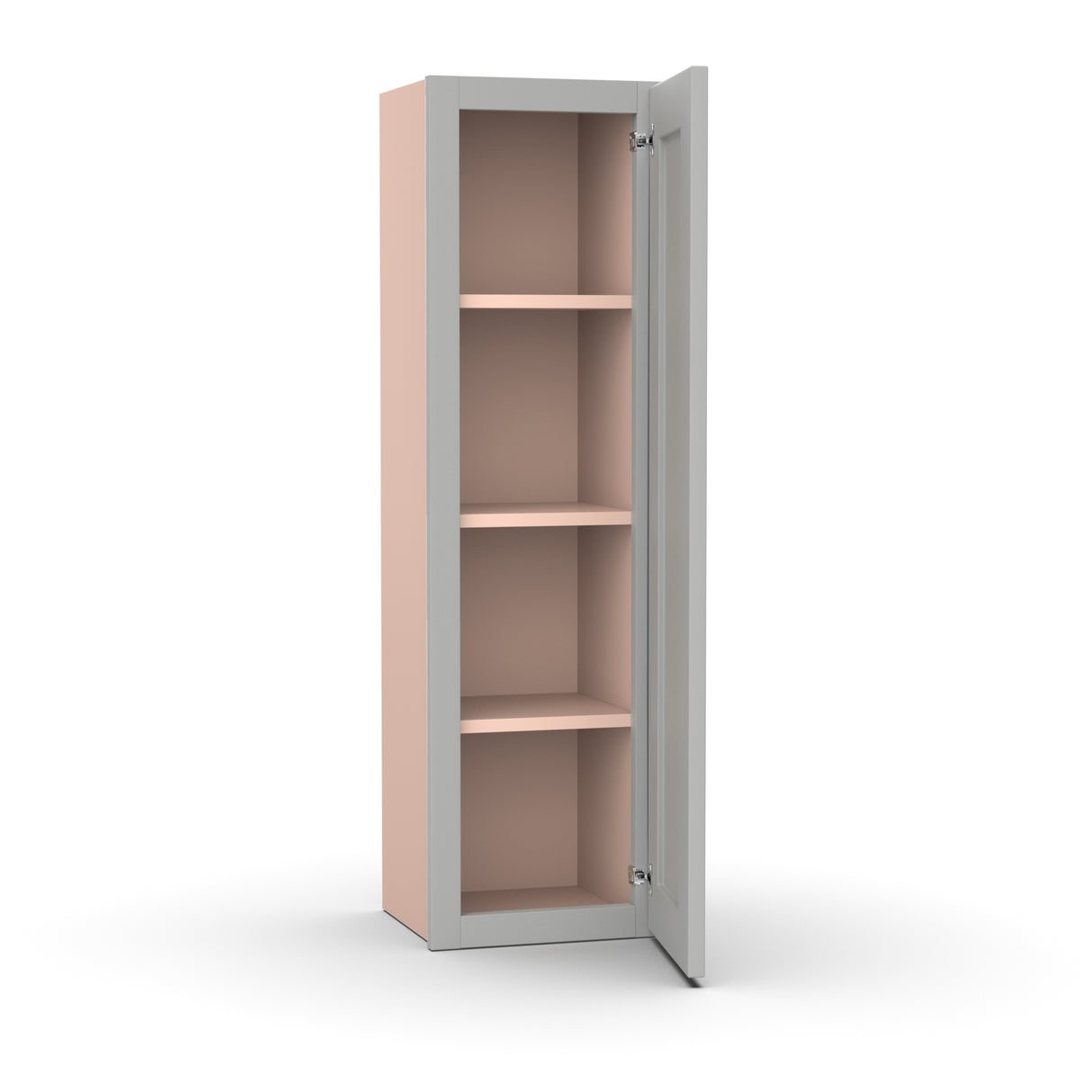 Liberty Shaker Ashen - 12 Inch Height Single Door Wall Cabinet - 12" Width x 42" Height x 12" Depth