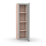 Liberty Shaker Ashen - 12 Inch Height Single Door Wall Cabinet - 12" Width x 42" Height x 12" Depth