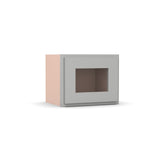 Liberty Shaker Ashen - 15 Inch Single Glass Door Wall Cabinet - 15" Width x 12" Height x 12" Depth