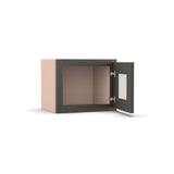 Liberty Shaker Grey - 15 Inch Single Glass Door Wall Cabinet - 15" Width x 12" Height x 12" Depth