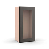 Liberty Shaker Grey - 15 Inch Single Glass Door Wall Cabinet - 15" Width x 30" Height x 12" Depth