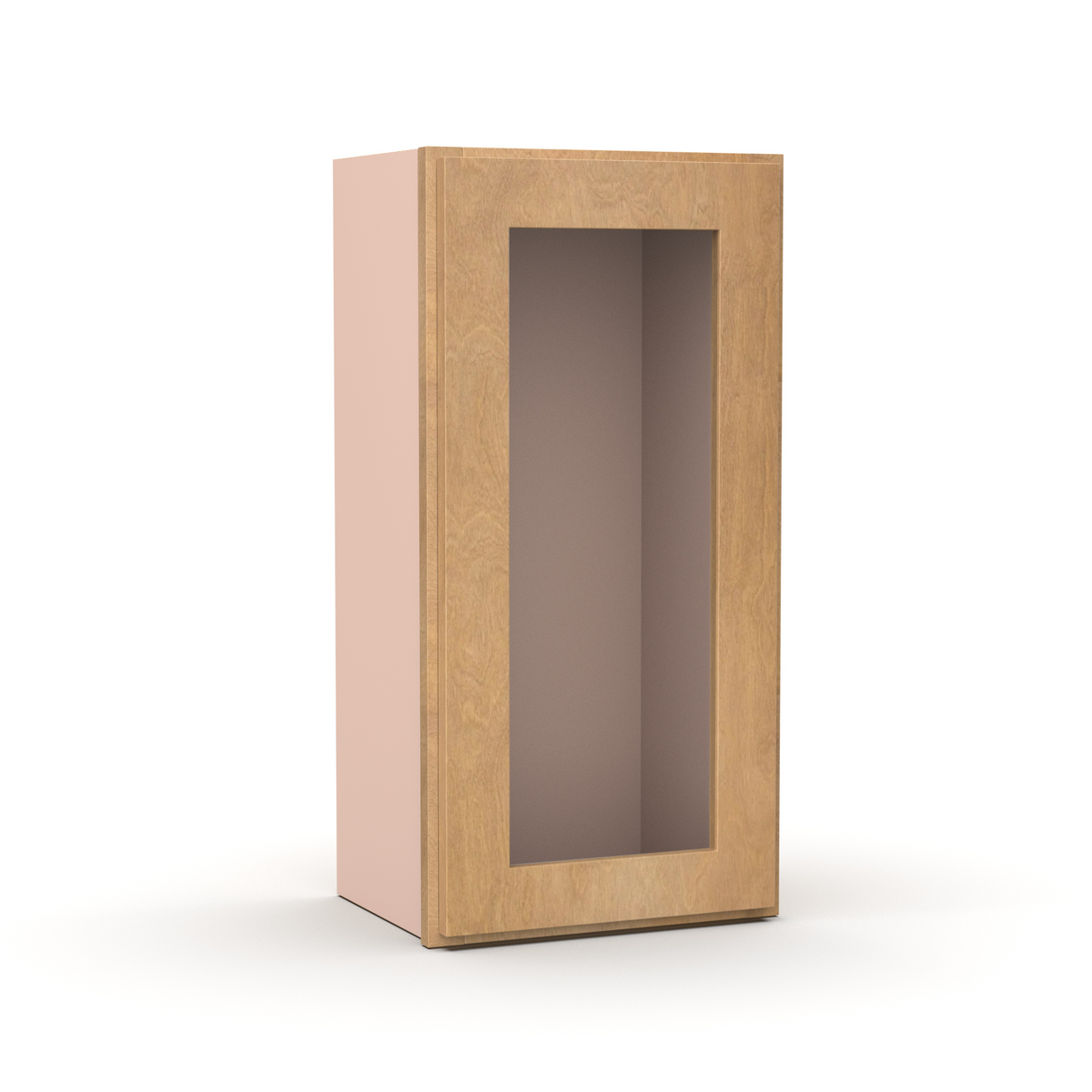 Liberty Shaker Karamel - 15 Inch Single Glass Door Wall Cabinet - 15" Width x 30" Height x 12" Depth