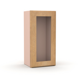 Liberty Shaker Karamel - 15 Inch Single Glass Door Wall Cabinet - 15" Width x 30" Height x 12" Depth