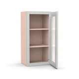 Liberty Shaker Ashen - 15 Inch Single Glass Door Wall Cabinet - 15" Width x 30" Height x 12" Depth