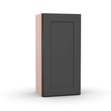 Liberty Shaker Grey - 15 Inch Height Single Door Wall Cabinet - 15" Width x 30" Height x 12" Depth