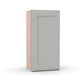 Liberty Shaker Ashen - 15 Inch Height Single Door Wall Cabinet - 15" Width x 30" Height x 12" Depth