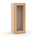 Liberty Shaker Karamel - 15 Inch Single Glass Door Wall Cabinet - 15" Width x 36" Height x 12" Depth