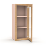 Liberty Shaker Karamel - 15 Inch Single Glass Door Wall Cabinet - 15" Width x 36" Height x 12" Depth